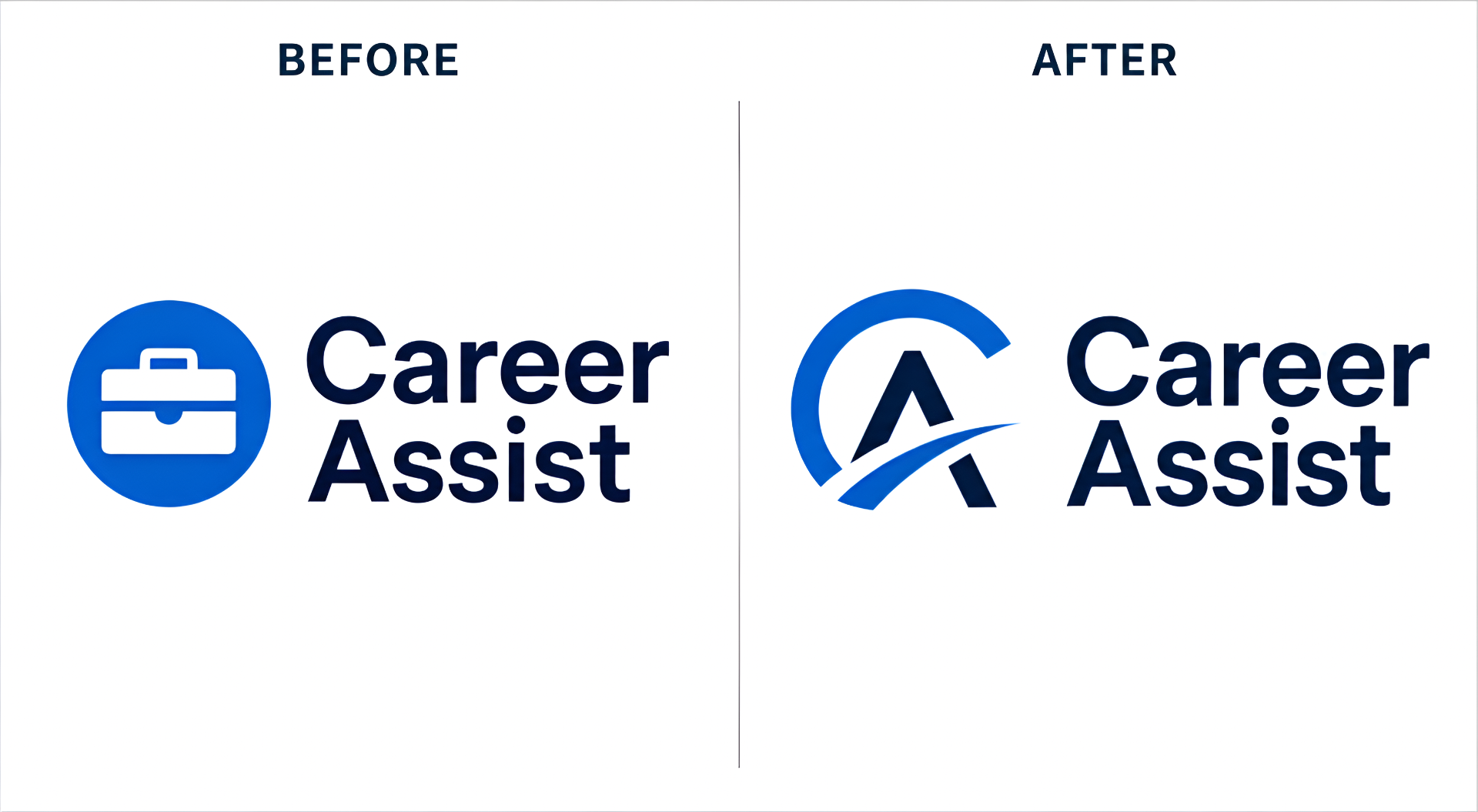 Career Assist logo before and after the redesign